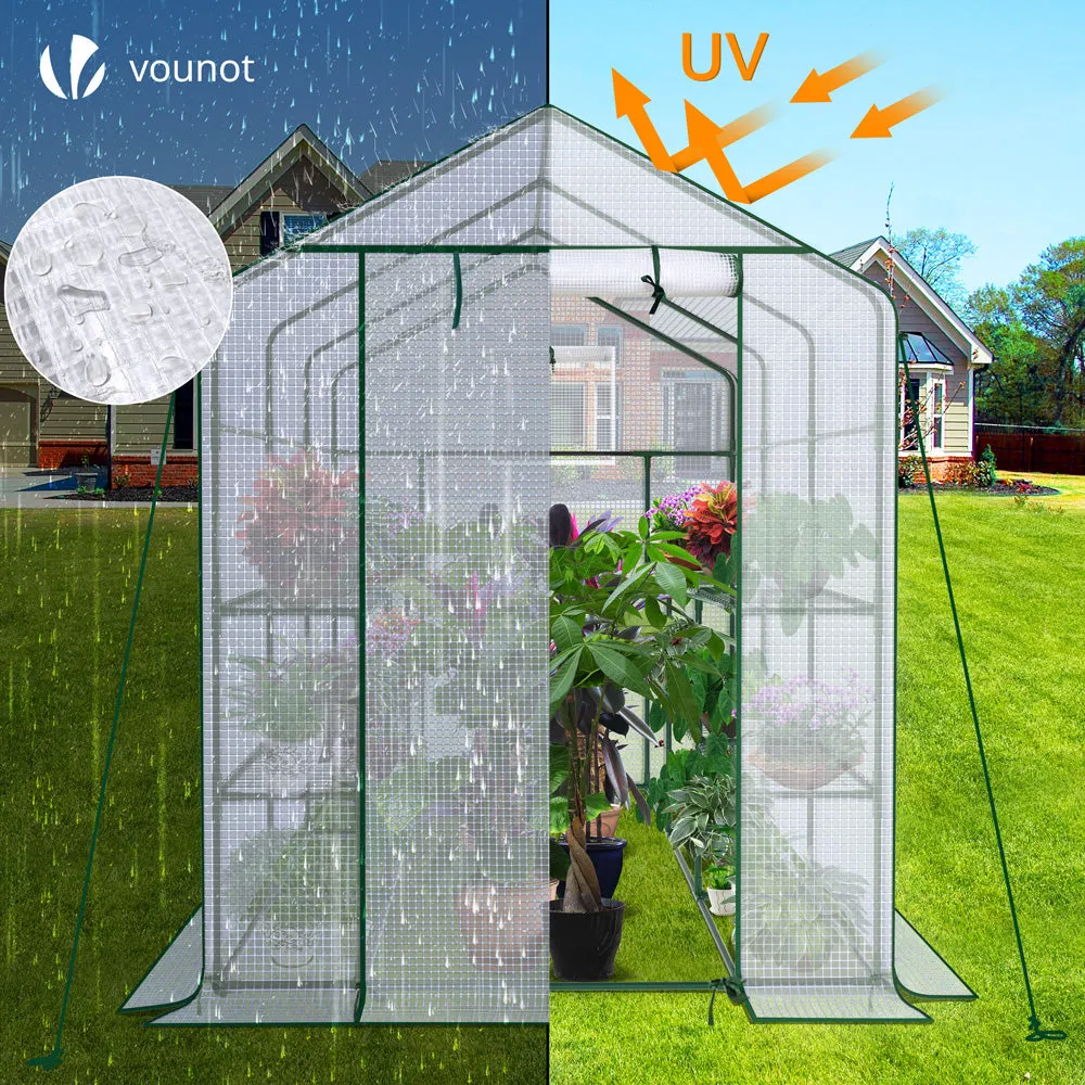 Vounot serra da giardino 143x215x195 cm con ripiani anti UV