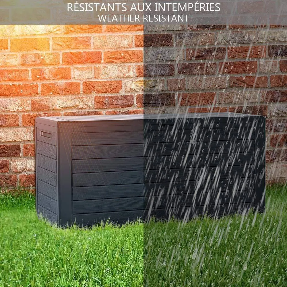 VOUNOT Baule da Esterno 280L Antracite Effetto Legno