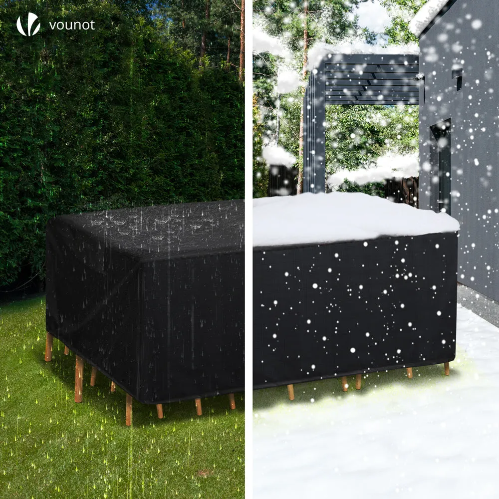 VOUNOT Telo copertura mobili giardino 242x162x73 nero 420D