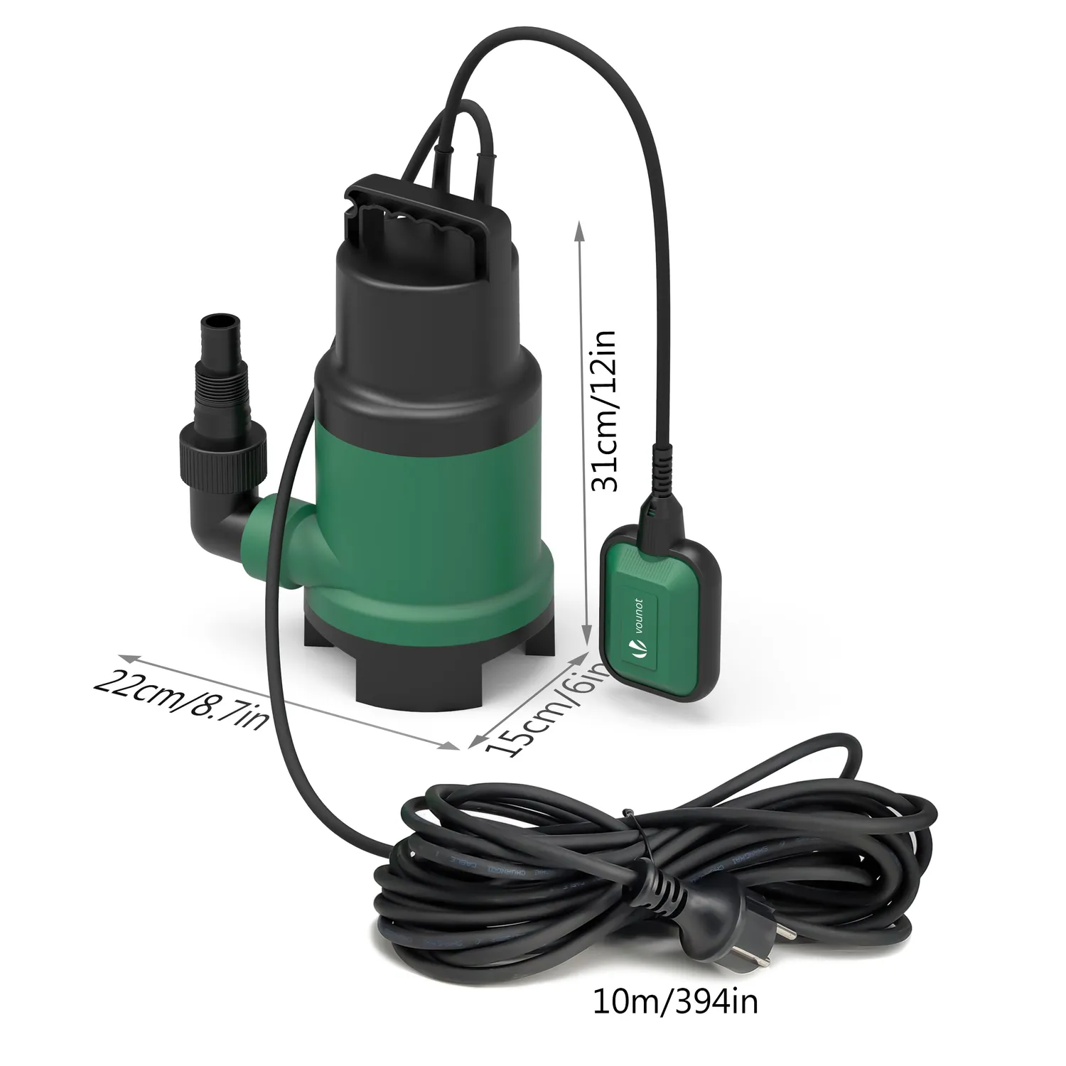 Vounot Pompa Sommersa Acque Sporche 14000 L/h 750W