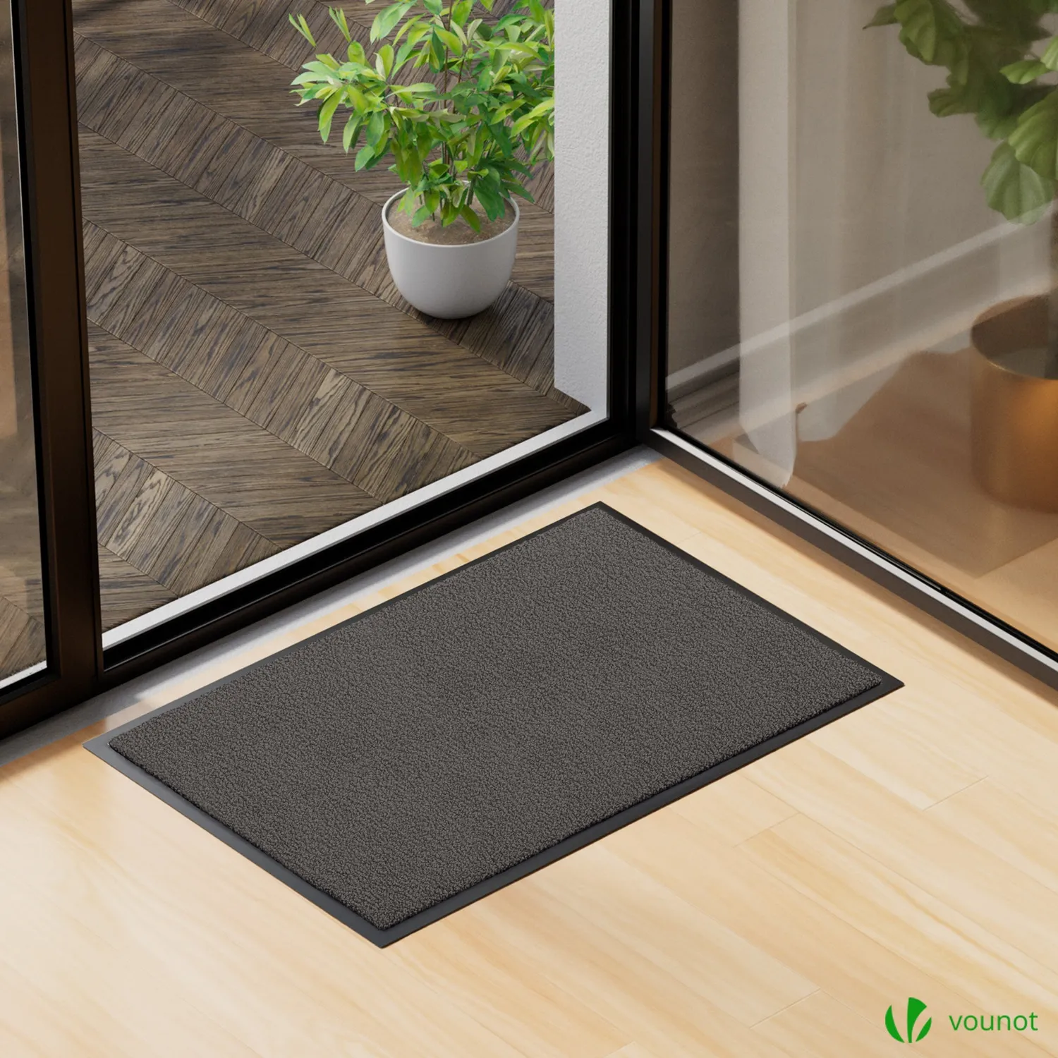 Vounot zerbino ingresso 60x90 antracite set 2 pezzi assorbente