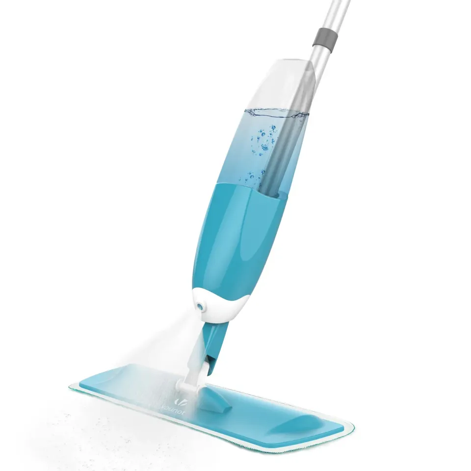 Vounot Scopa spray lavapavimenti manico 128 cm cyan