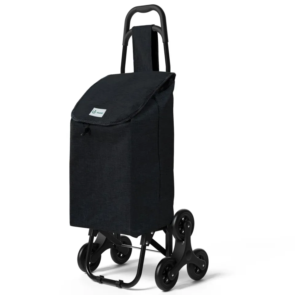 VOUNOT Carrello Spesa Pieghevole Nero 32L Saliscale 30kg