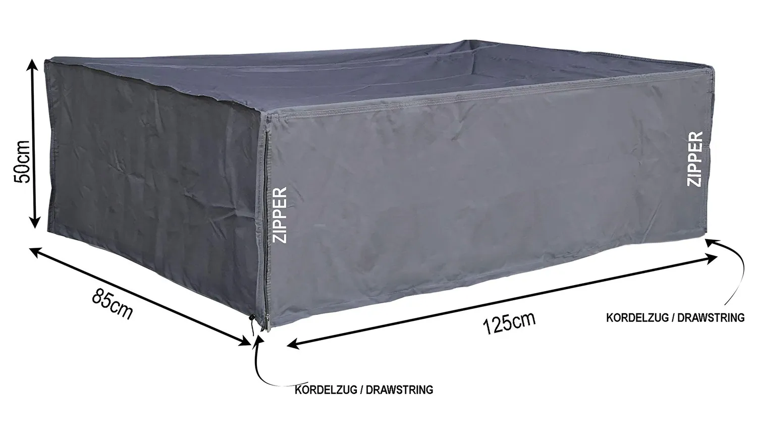 Quick Star copripallet grigio 125x85x50 cm 5 pezzi con zip