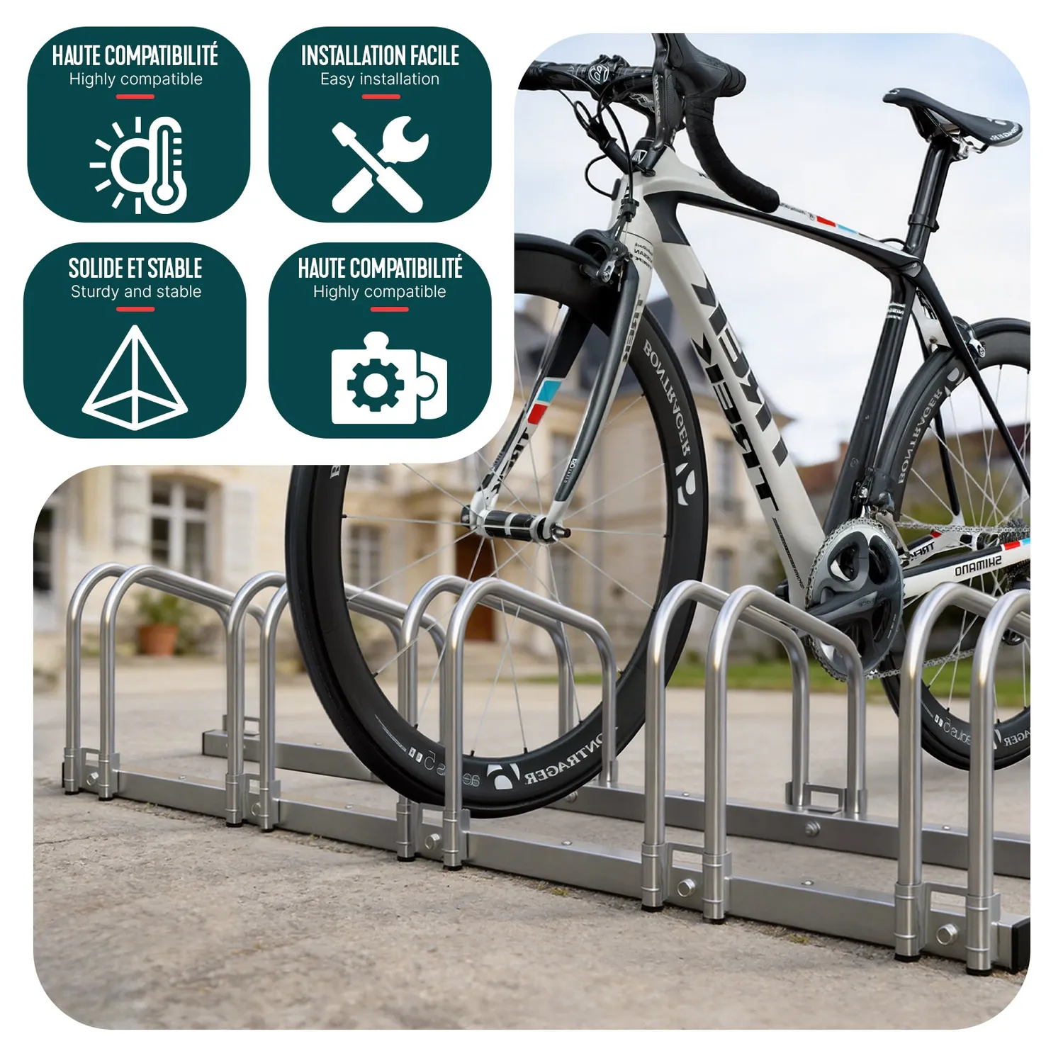 Vounot rastrelliera bici 6 posti portabici 160 cm metallo
