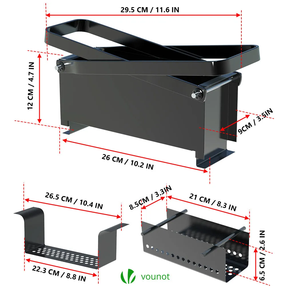 VOUNOT Pressa bricchette carta acciaio nero 26x9x12cm
