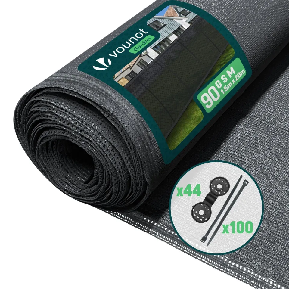 VOUNOT Telo Frangivista HDPE 1,5x20m Antracite 90g