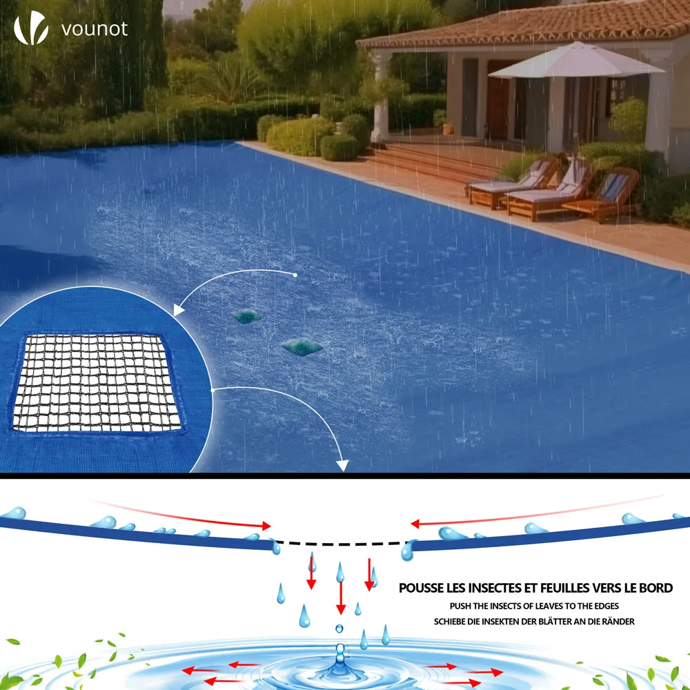 Vounot telo piscina rettangolare 8x14 m blu 160 g/m2