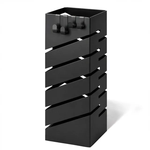 VOUNOT Portaombrelli metallo nero 15,5 cm motivo diagonale
