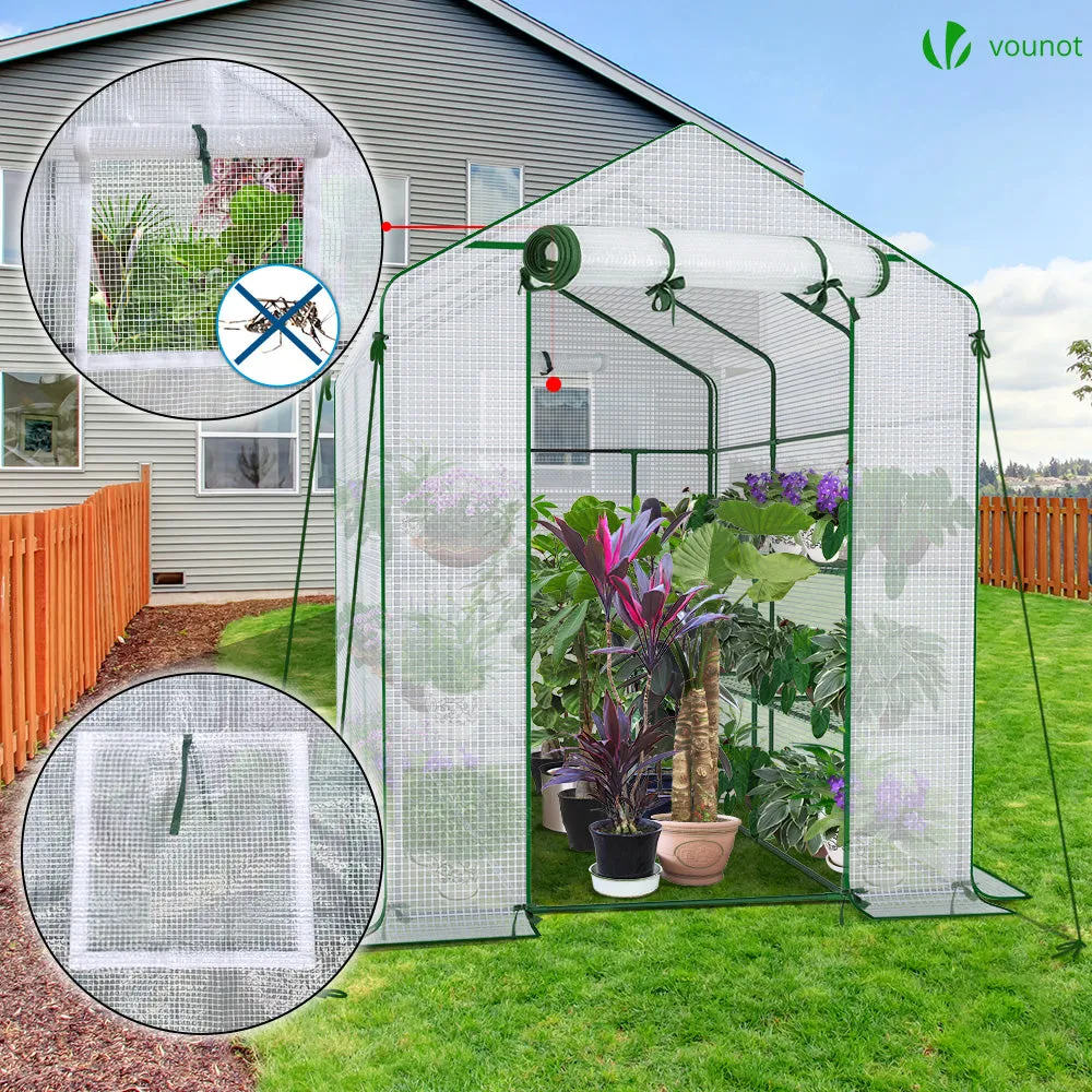 Vounot serra da giardino 143x215x195 cm con ripiani anti UV