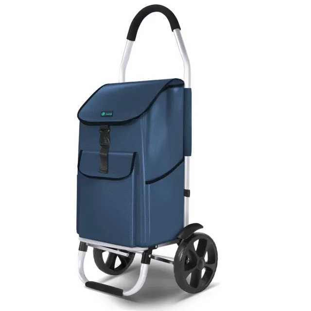 VOUNOT Carrello Spesa Pieghevole Alluminio Blu 58L 40Kg