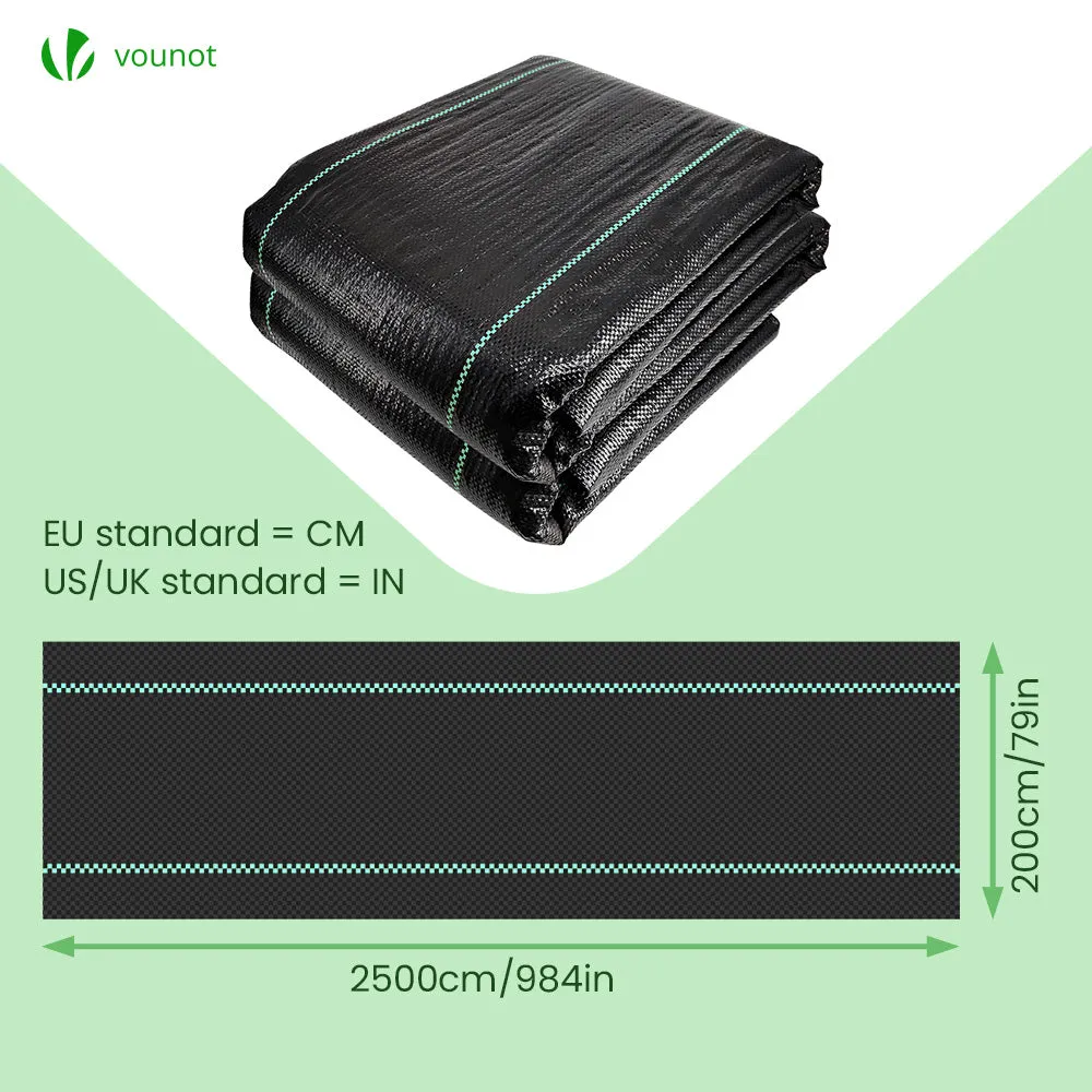 Vounot Telo Pacciamatura Anti Erbacce 25x2m Nero 100g