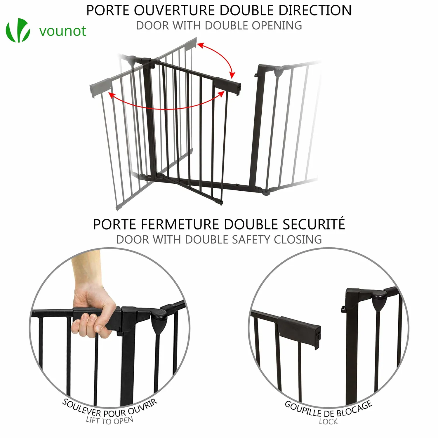 VOUNOT Barriera Camino 3m 5 Pannelli Porta Metallo