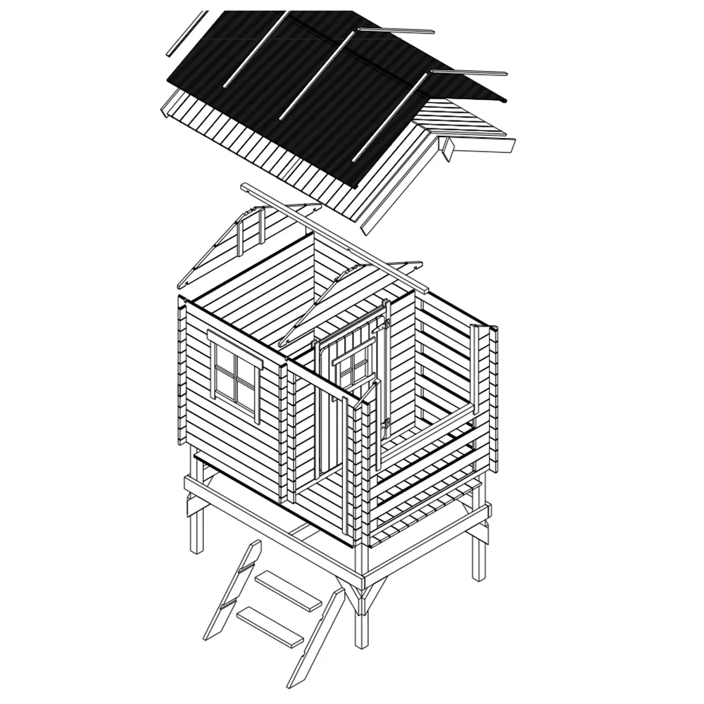 Timbela M501B casetta bambini legno 130x164 certificata