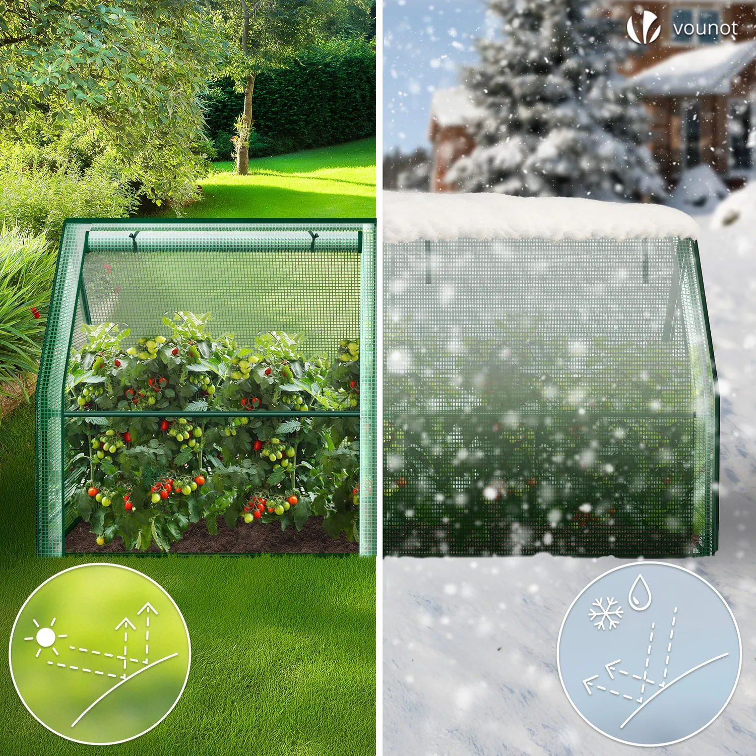 VOUNOT Mini Serra Giardino 180x90x90 cm Verde 2 Porte