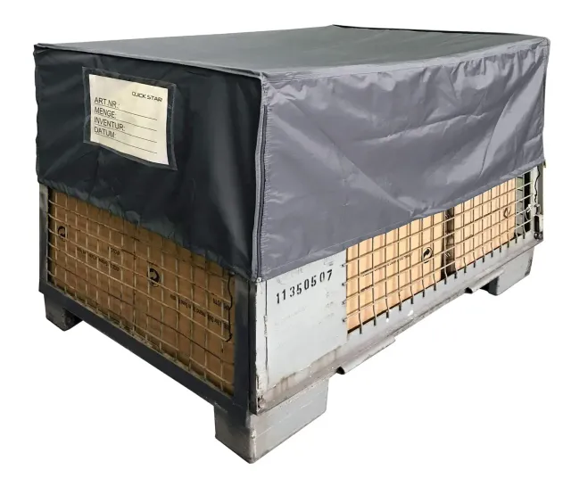 Quick Star copripallet grigio 125x85x50 cm 5 pezzi con zip