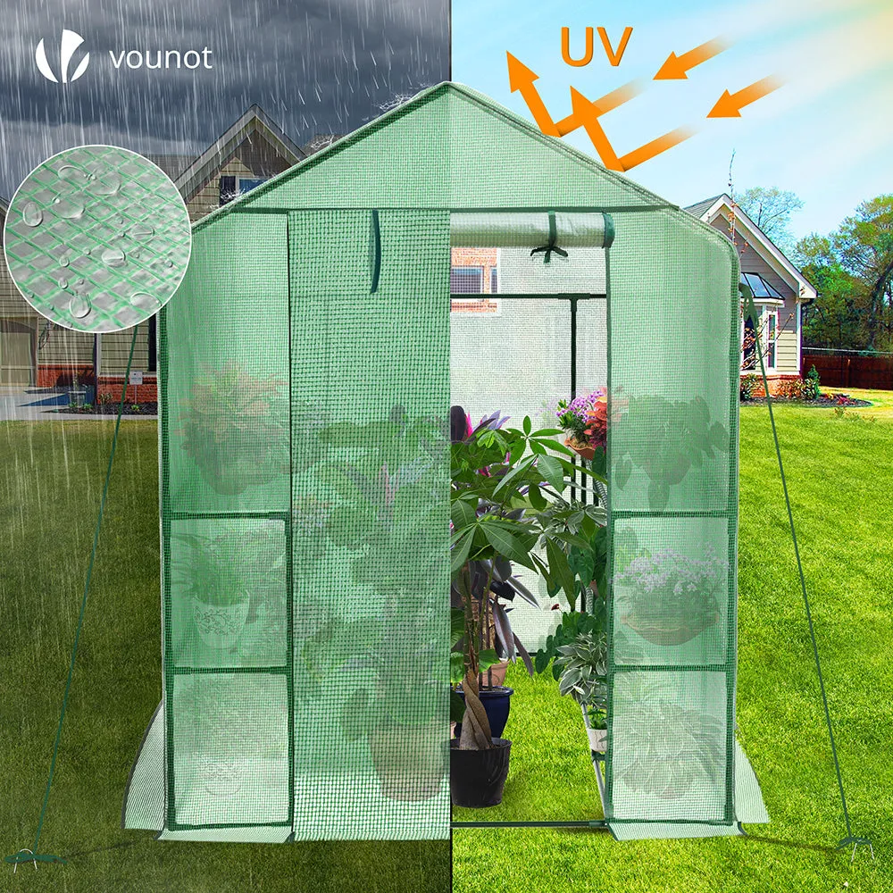 VOUNOT serra giardino verde 143x215x195cm con ripiani