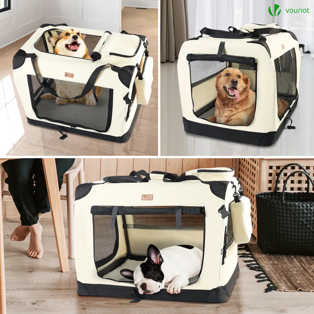 Vounot Trasportino Cane Gatto Pieghevole 82x60x60 Beige