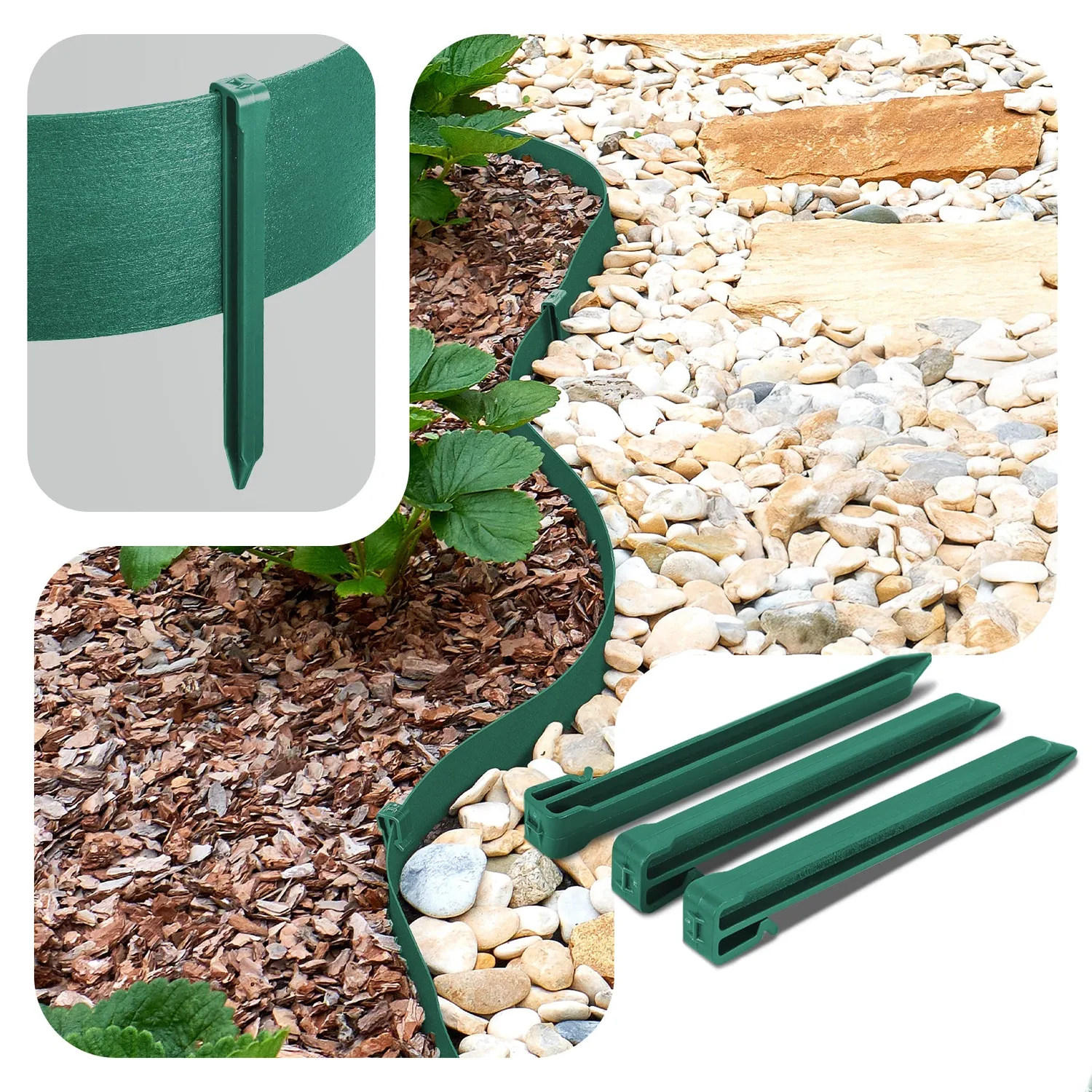 Vounot bordura flessibile verde 10 m