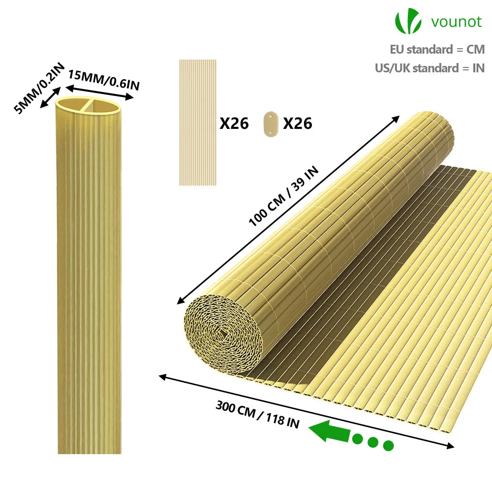 VOUNOT frangivista PVC beige 100x300 cm rinforzato