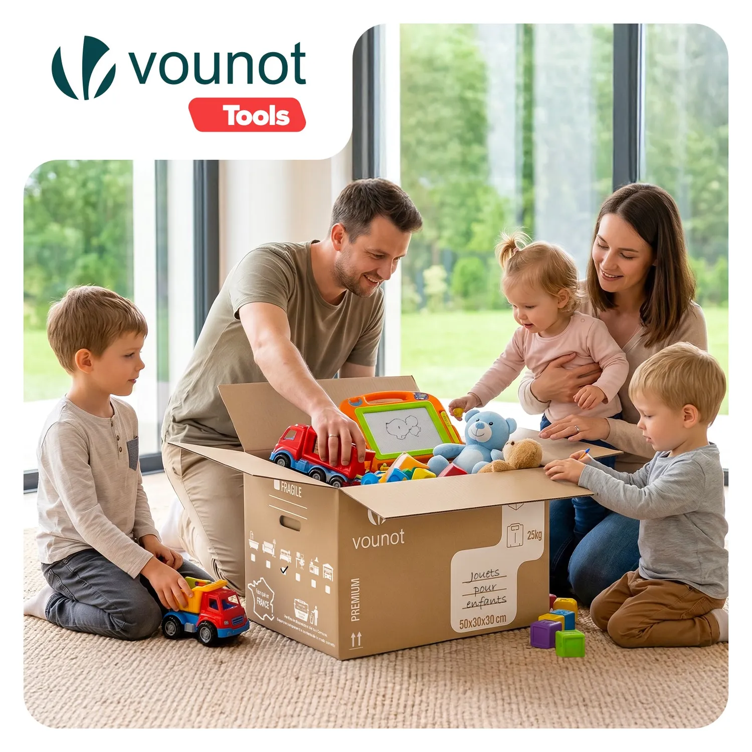 VOUNOT Scatoloni Trasloco 45L 50x30x30 cm 20 Pezzi