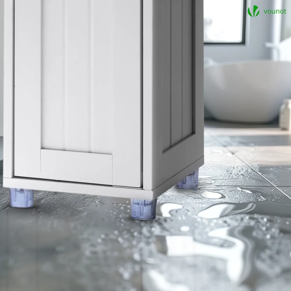 Vounot colonna bagno bianca 20x20x180cm MDF 5 ripiani