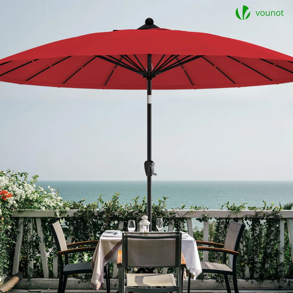 VOUNOT Shanghai ombrellone inclinabile rosso 270 cm con custodia