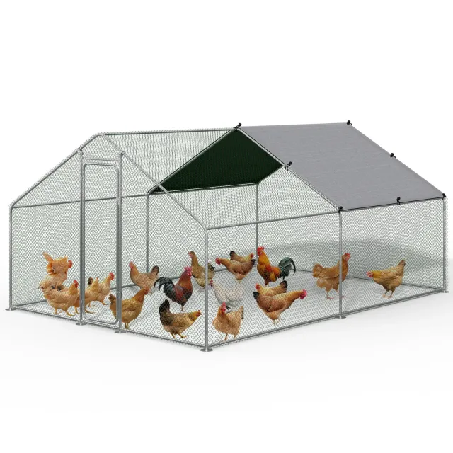 Vounot Recinto Pollaio Zincato con Telo 400x300x200 cm