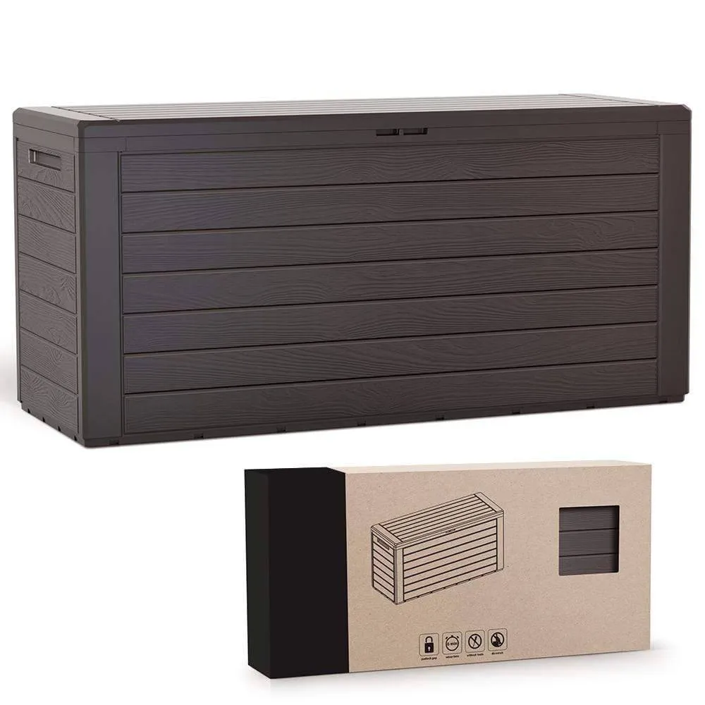 Vounot cassapanca da esterno 280L 116x44x55 cm marrone