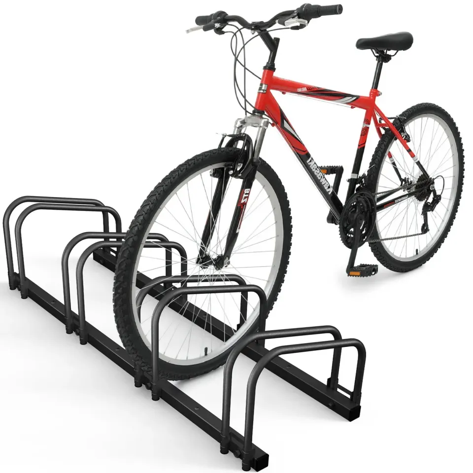 VOUNOT Rastrelliera Bici 4 Posti Nero da terra e muro
