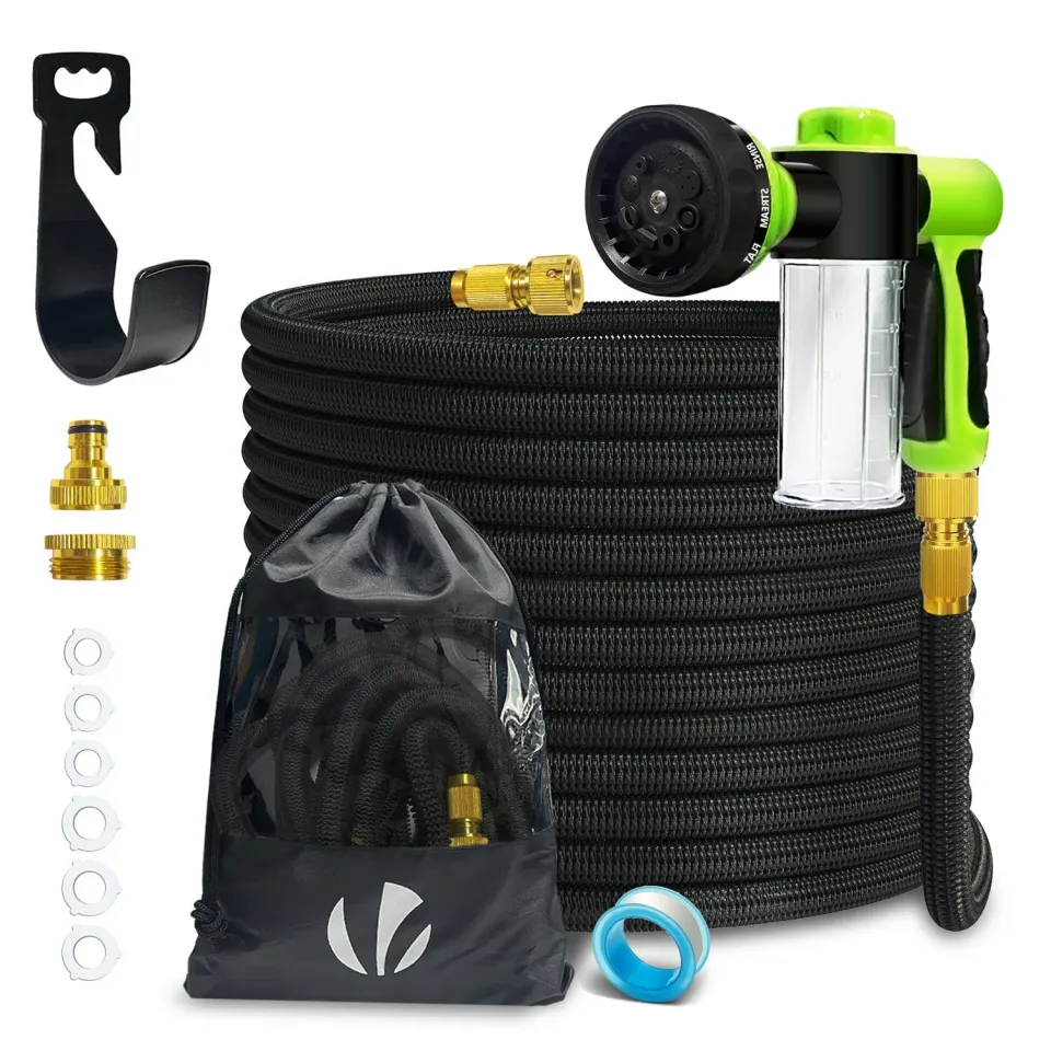 VOUNOT Tubo Giardino Estensibile 15m Nero 8 Getti