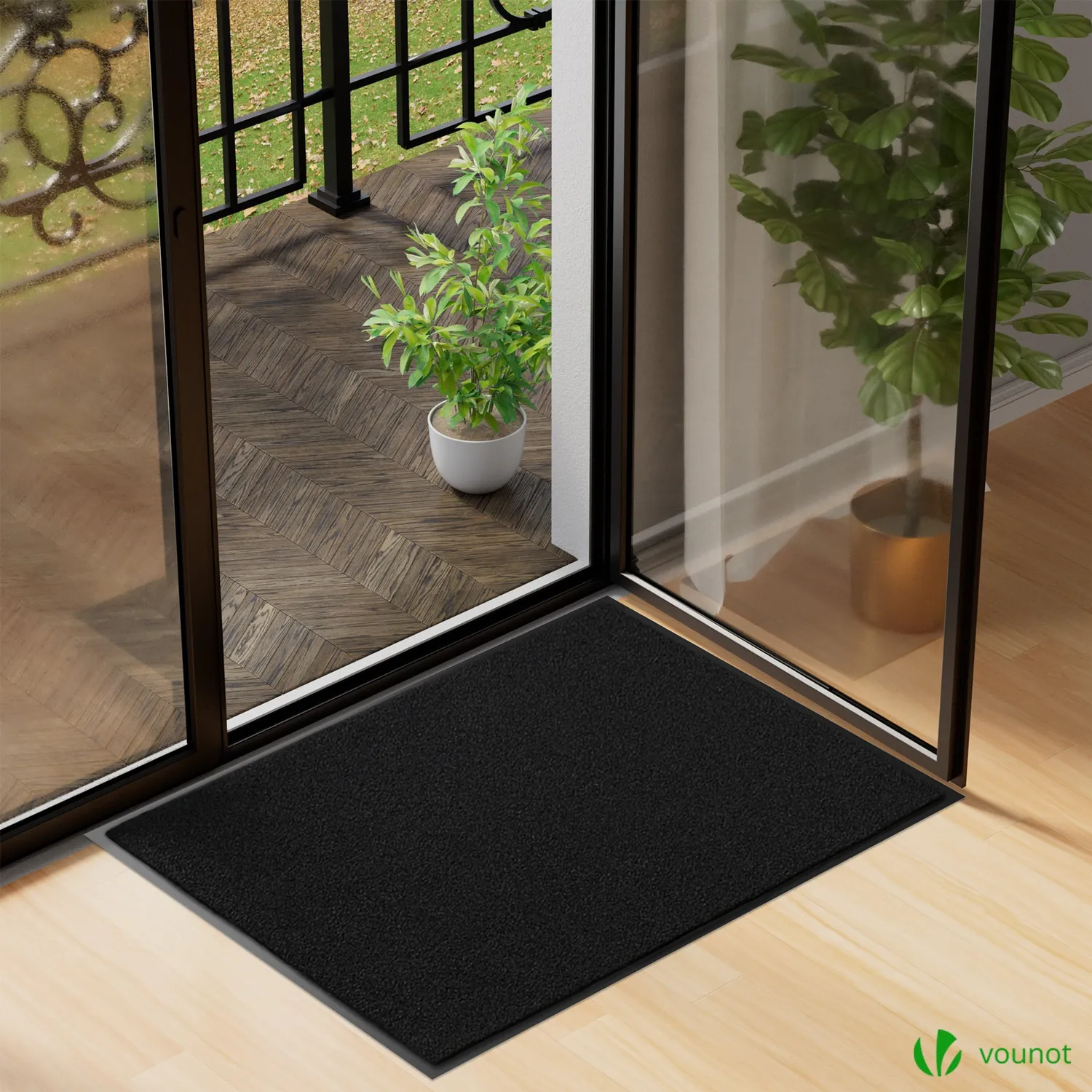 VOUNOT zerbino ingresso antiscivolo 90x120cm nero
