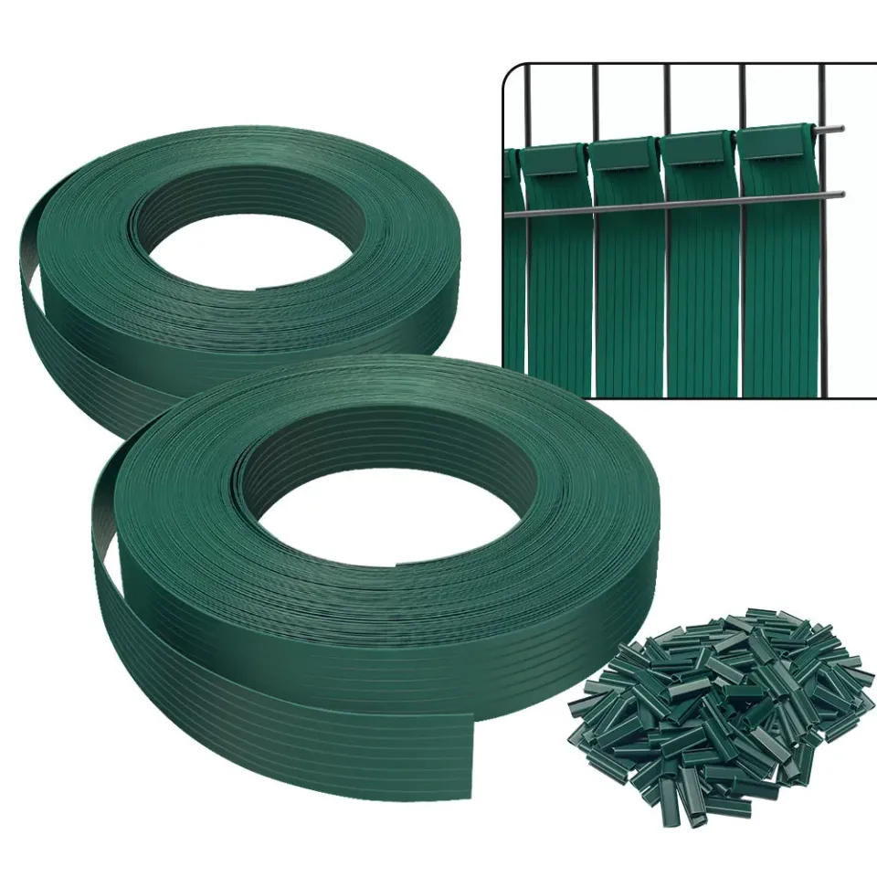 VOUNOT lamelle frangivista PVC verde 150 m con 300 clip