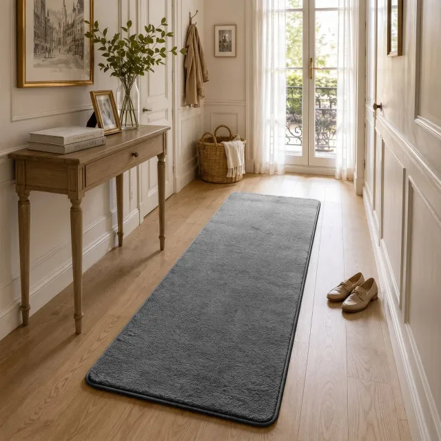 VOUNOT Tappeto Soggiorno Pelo Corto 60x180 Antracite