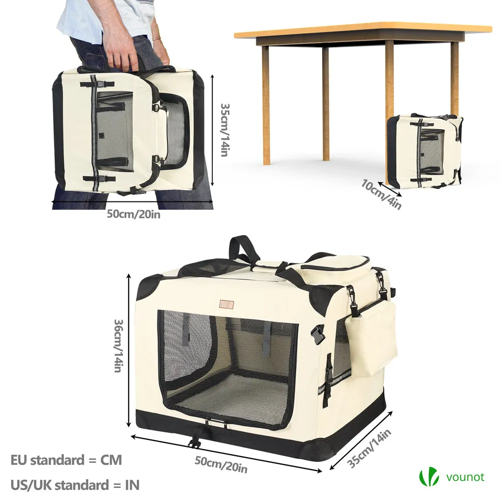 VOUNOT Borsa Trasporto Cane 50x35x36 Beige