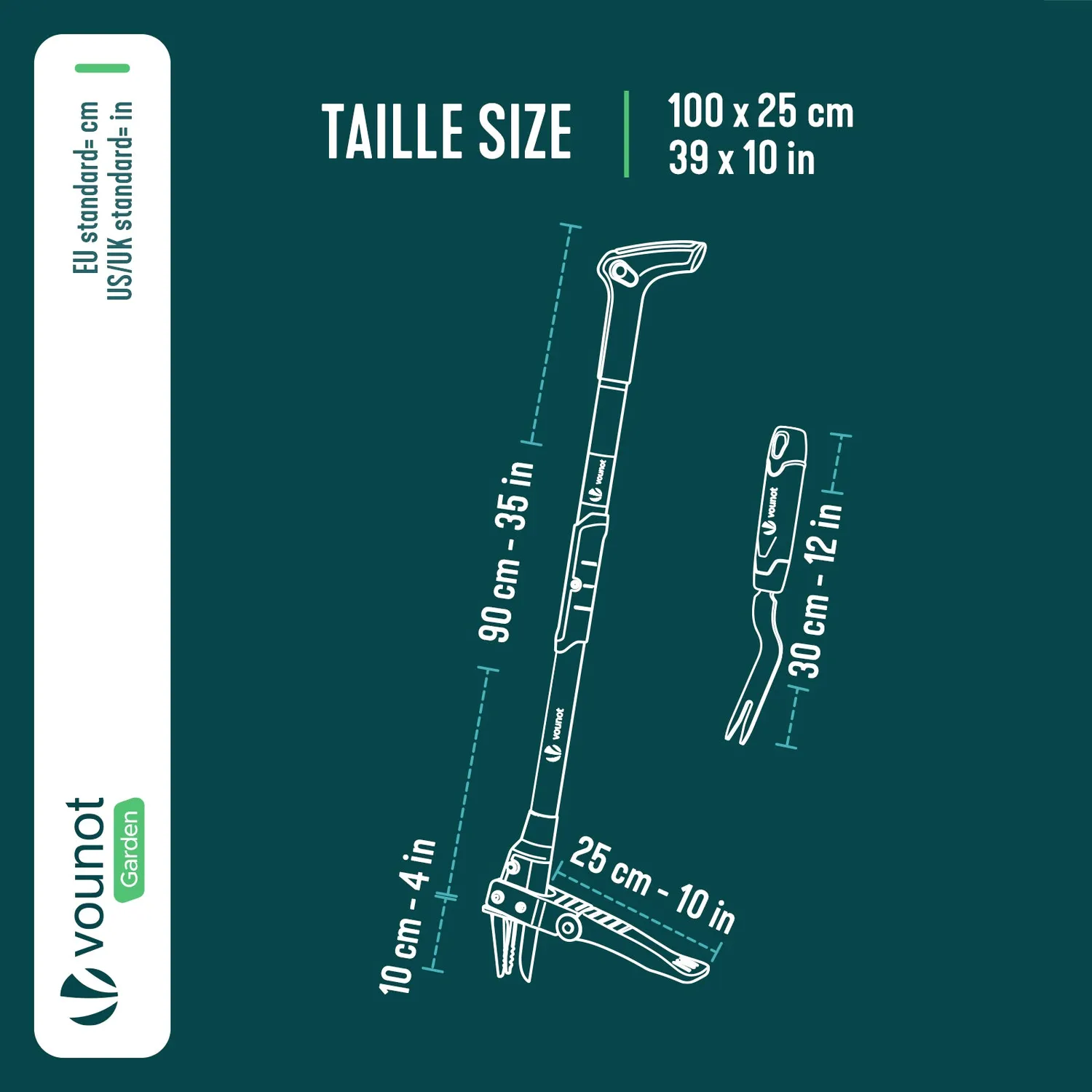 Vounot estirpatore erbacce manuale 100 cm + forchetta