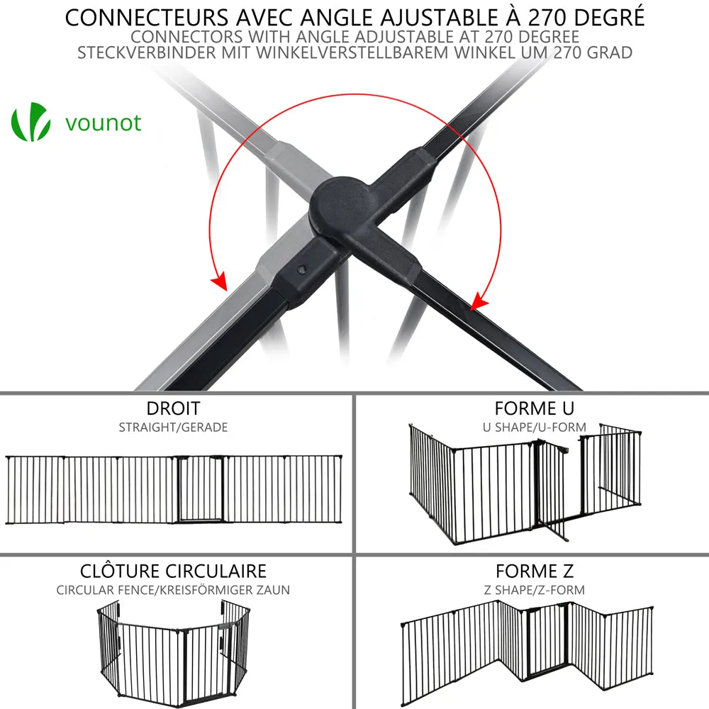 VOUNOT barriera sicurezza 6 pannelli nera 3,6 m cancello
