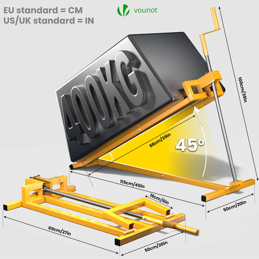 VOUNOT Sollevatore trattorino 400 kg giallo telescopico