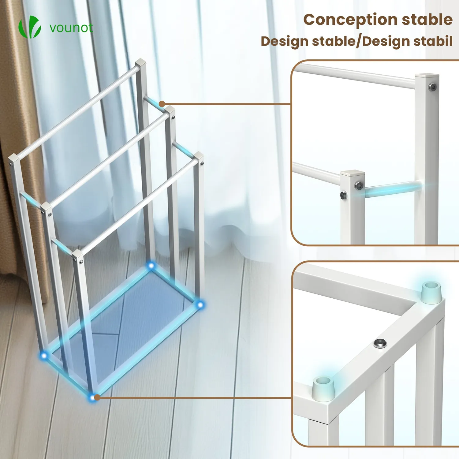 Vounot portasalviette piantana bagno bianco 3 livelli