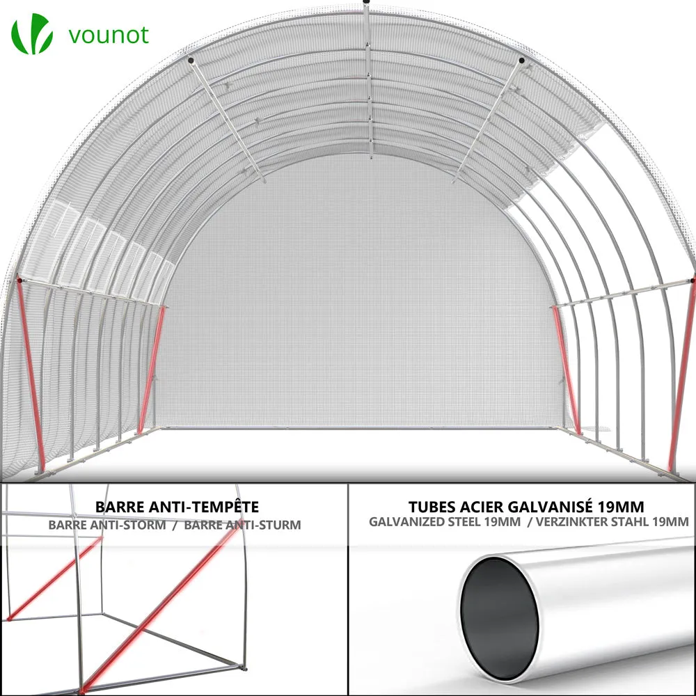 VOUNOT Serra tunnel 18 mq 3x6x2 m con porte laterali