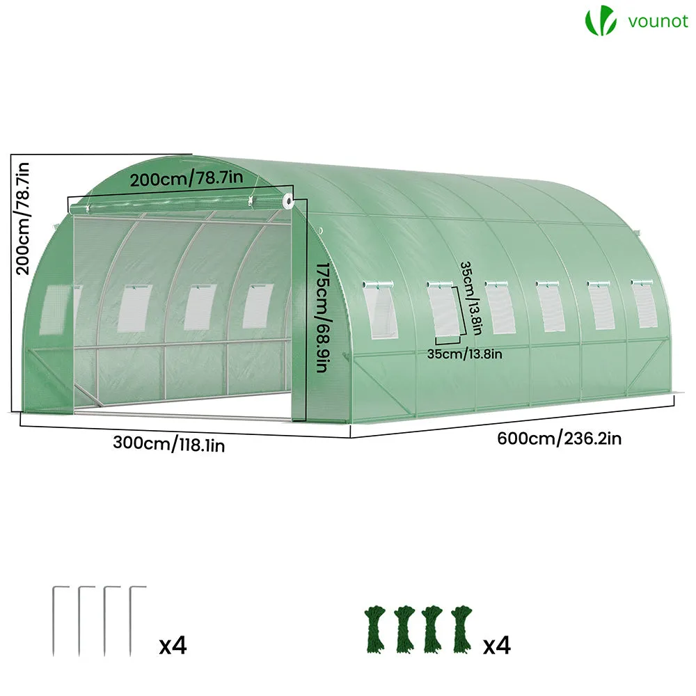 VOUNOT Serra tunnel giardino 18m2 6x3x2m acciaio