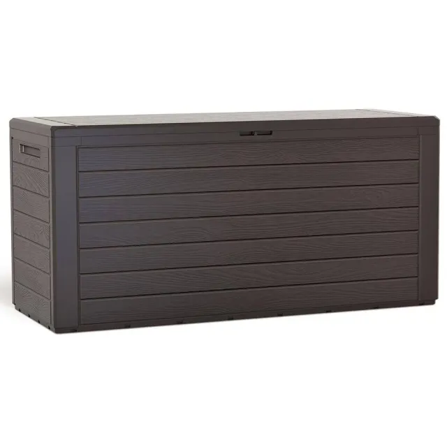 Vounot cassapanca da esterno 280L 116x44x55 cm marrone