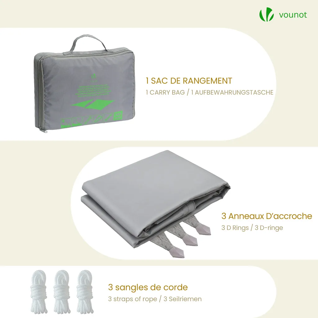 Vounot vela ombreggiante triangolare 3x3x3m grigio chiaro