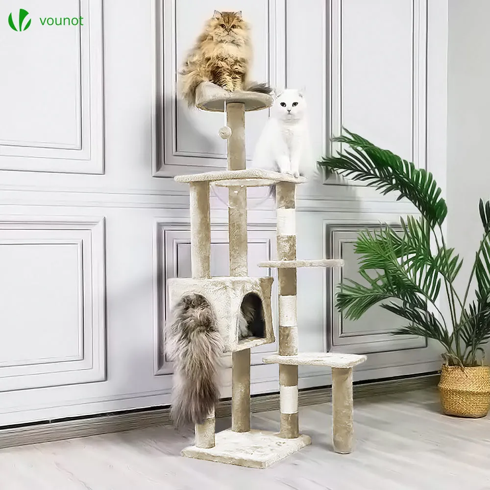 VOUNOT Albero tiragraffi gatto 138cm beige capsule