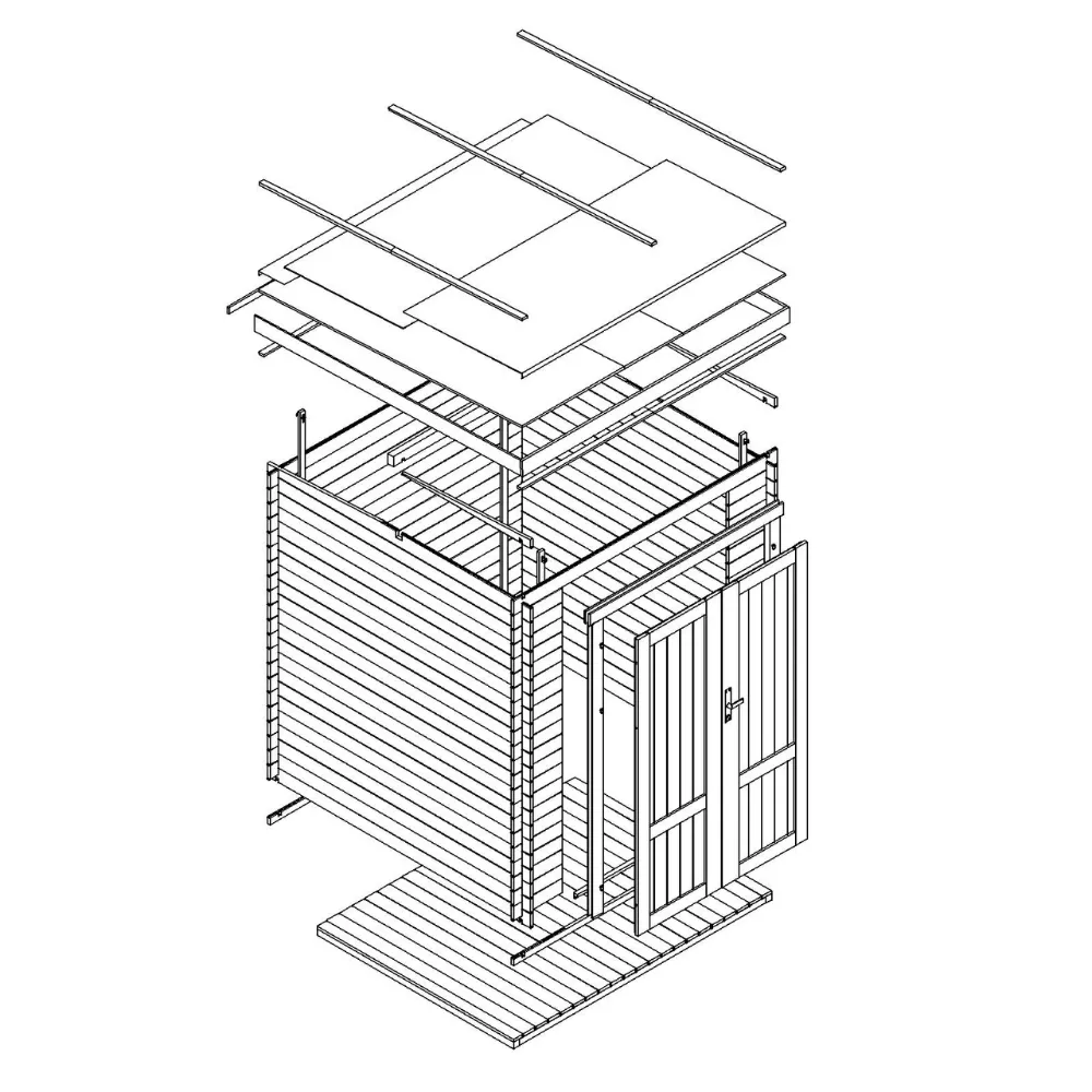 Timbela M309F1 casetta legno 3,53 m² porte doppie 19 mm