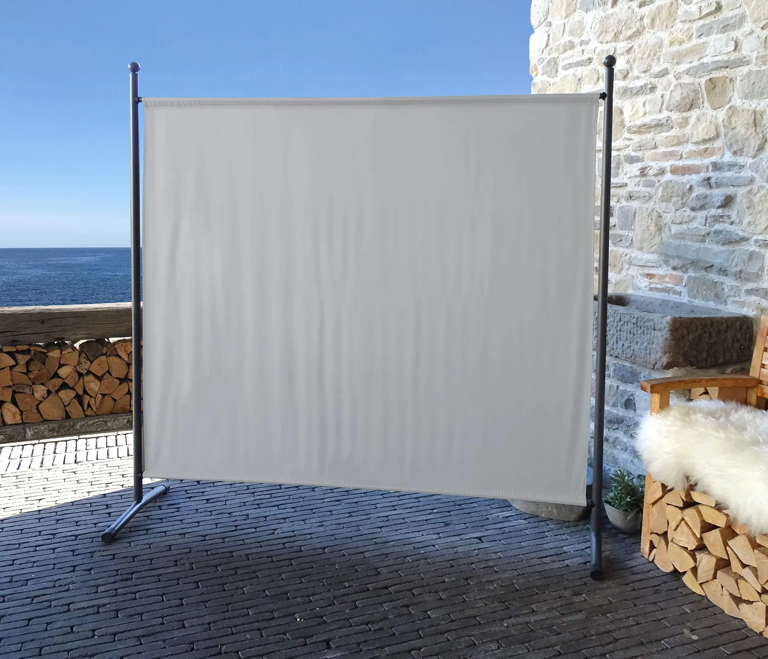 Quick Star 180x178 cm Paravento Divisorio Bianco 2 Pezzi