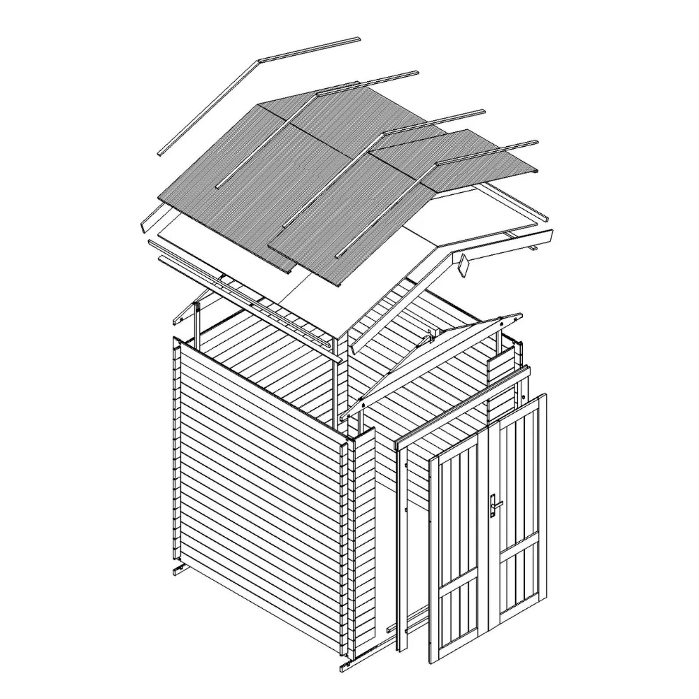 Timbela M367F1 casetta legno 180x130 cm 2 m² con lucchetto