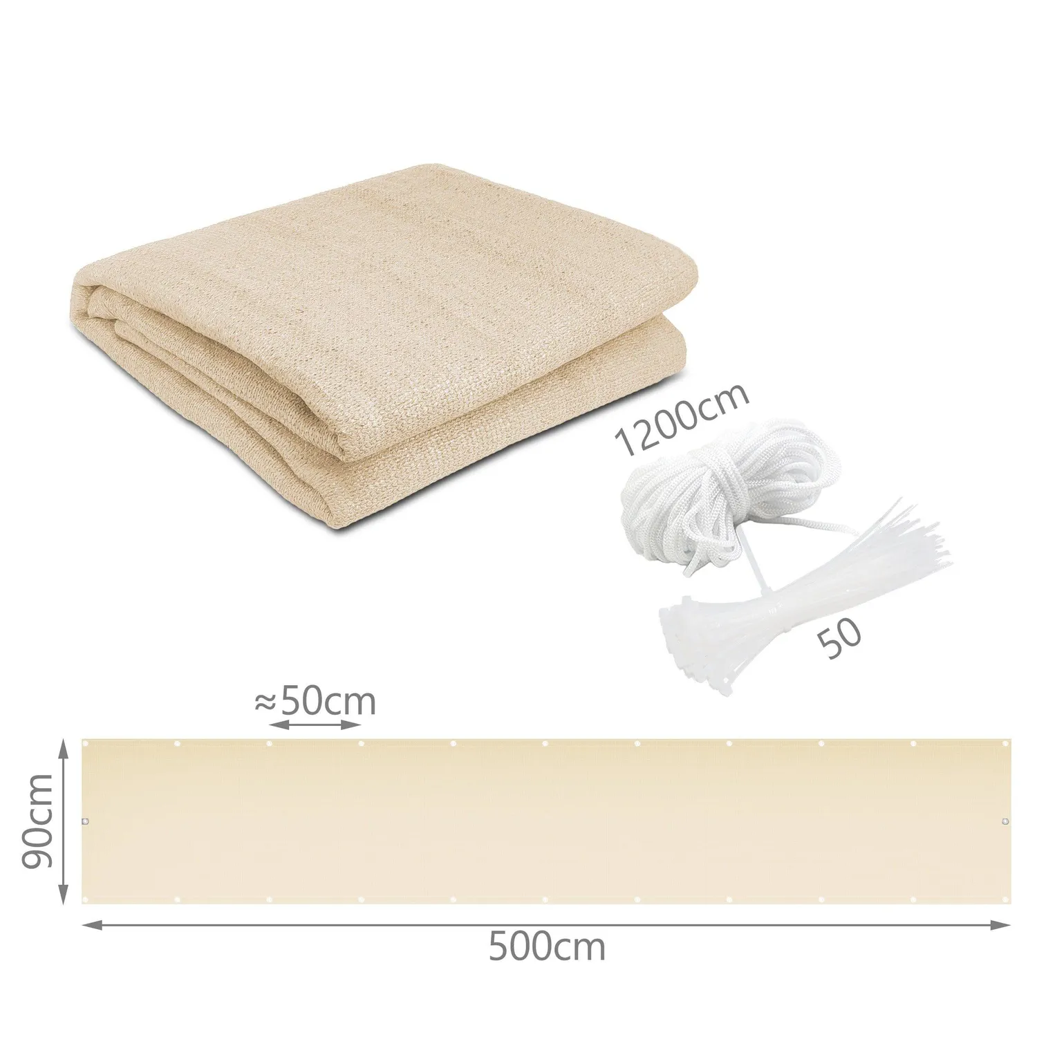 Vounot telo frangivista beige 5x0,9 m HDPE 230 g/m² balcone