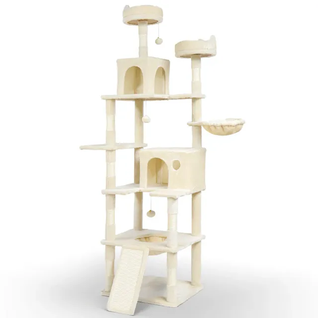 Vounot albero tiragraffi gatto gigante beige 6 livelli 215 cm