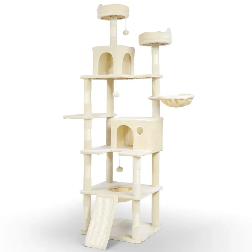 Vounot albero tiragraffi gatto gigante beige 6 livelli 215 cm